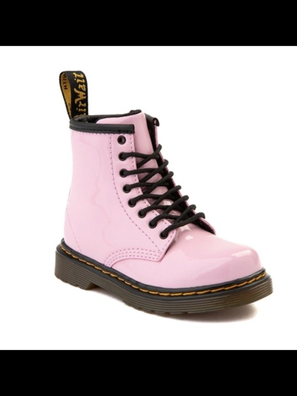 Dr. Martens Kids' Pink Patent Lace-Up Boot Size 7